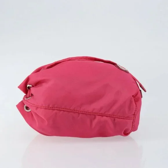 PRADA Pouch Nylon Pink Gold Auth BA7028